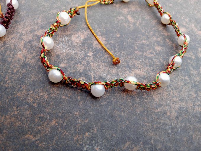 Bracelets macramé perles 