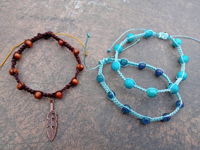Bracelets macramé perles 