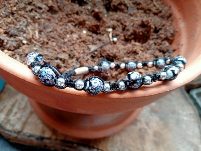 Bracelets macramé perles de verre 