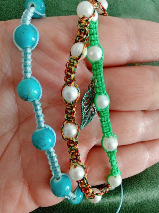 Bracelets macramé perles 